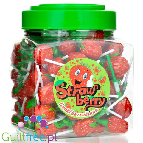 Stewiarnia Lizak Truskawka 100 sztuk (1,3kg) - bezcukrowe lizaki musujące 30kcal w sztuce by Stewiarnia (stewiarnia-lizak-truskawka-100-sztuk-13kg-bezcukrowe-lizaki-musujace-30kcal-w-sztuce)