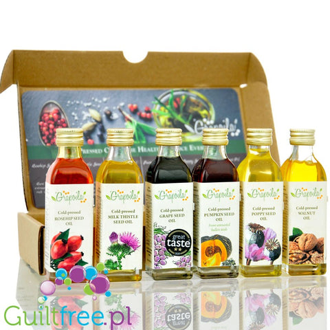 Grapoila Cold-Pressed Oil Selection Box - zestaw prezentowy unikatowych olejów tłoczonych na zimno by Grapoila (grapoila-cold-pressed-oil-selection-box-zestaw-prezentowy-unikatowych-olejow-tloczonych-na-zimno)
