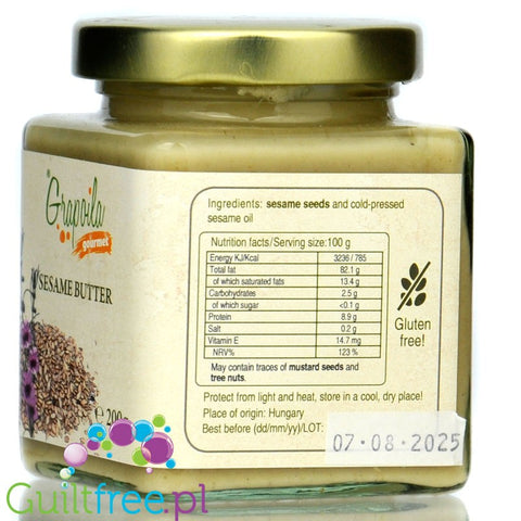 Grapoila Sesame Butter - surowa tłoczona na zimno miazga sezamowa tahini jasne 100% by Grapoila (grapoila-sesame-butter-surowa-tloczona-na-zimno-miazga-sezamowa-tahini-jasne-100)