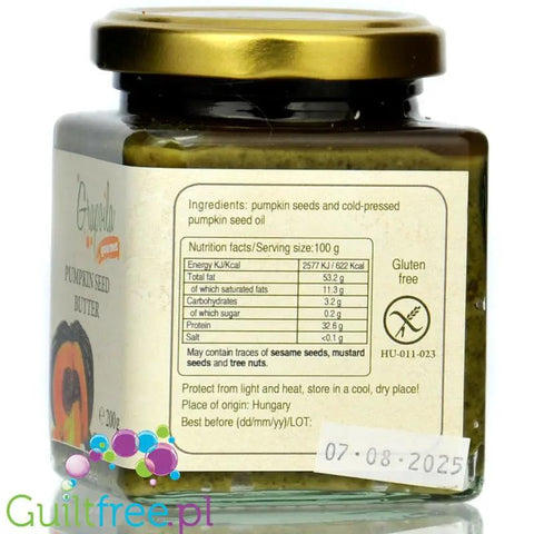 Grapoila Pumpkin Seed Butter Raw - surowa miazga z pestek dyni 100%, pasta dyniowa by Grapoila (grapoila-pumpkin-seed-butter-raw-surowa-miazga-z-pestek-dyni-100-pasta-dyniowa)