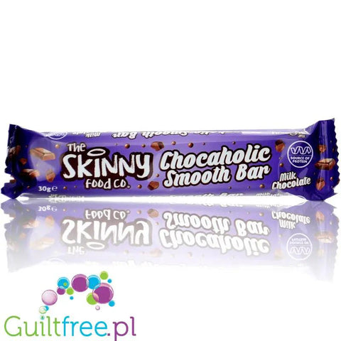 Skinny Food Milk Chocaholic Smooth Bar - batonik z mlecznej czekolady proteinowej bez dodatku cukru by Skinny Food (skinny-food-milk-chocaholic-smooth-bar-batonik-z-mlecznej-czekolady-proteinowej-bez-dodatku-cukru)