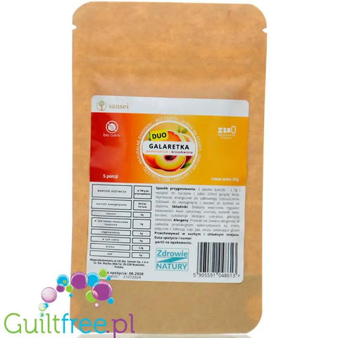 Sansei Duo Galaretka Pomarańcza - Brzoskwinia 9kcal - galaretka bez cukru o smaku pomarańczowo-brzoskwiniowym by Sansei (sansei-duo-galaretka-pomarancza-brzoskwinia-9kcal-galaretka-bez-cukru-o-smaku-pomaranczowo-brzoskwiniowym)