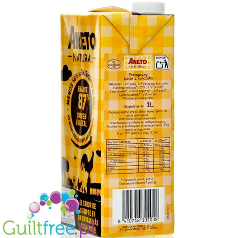 Aneto Natural Bulion z Kurczaka 1L - bezglutenowy bulion w płynie z ekologicznymi warzywami by Aneto (aneto-natural-bulion-z-kurczaka-1l-bezglutenowy-bulion-w-plynie-z-ekologicznymi-warzywami)
