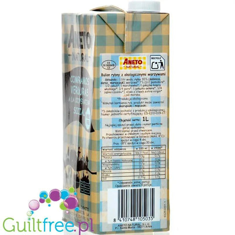 Aneto Natural Bulion Rybny 1L - wolno gotowany bulion z żabnicy i dorsza z warzywami 7kcal by Aneto (aneto-natural-bulion-rybny-1l-wolno-gotowany-bulion-z-zabnicy-i-dorsza-z-warzywami-7kcal)