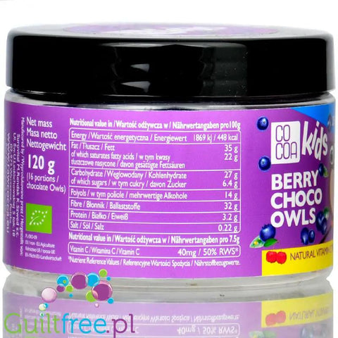 Raw Cocoa Kids Berry Choco Owls - wegańskie sówki z czekolady jagodowej z acerolą bez dodatku cukru by COCOA RAW (raw-cocoa-kids-berry-choco-owls-sowki-z-czekolady-jagodowej-z-acerola-bez-dodatku-cukru)