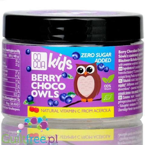 Raw Cocoa Kids Berry Choco Owls - wegańskie sówki z czekolady jagodowej z acerolą bez dodatku cukru by COCOA RAW (raw-cocoa-kids-berry-choco-owls-sowki-z-czekolady-jagodowej-z-acerola-bez-dodatku-cukru)