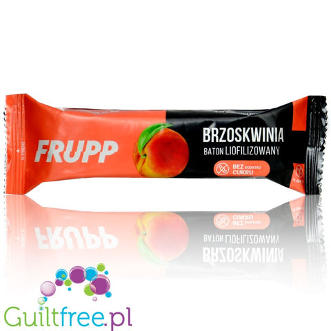 Frupp Brzoskwinia - chrupiący liofilizowany owocowy batonik 34 kcal, 28% błonnika by Celiko (frupp-brzoskwinia-chrupiacy-liofilizowany-owocowy-batonik-34-kcal-28-blonnika)