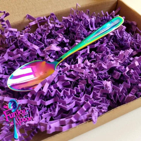 Funky Spoon grawerowana łyżka z afirmacją, Tęcza 14cm, Count Memories, not Calories by Funky Flavors (funky-spoon-grawerowana-lyzka-z-afirmacja-count-memories-not-calories)