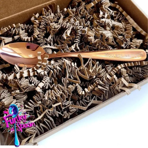 Funky Spoon grawerowana łyżka z afirmacją, Rose Gold 14cm, You are Enough by Funky Flavors (funky-spoon-grawerowana-lyzka-z-afirmacja-rose-gold-14cm-you-are-enough)
