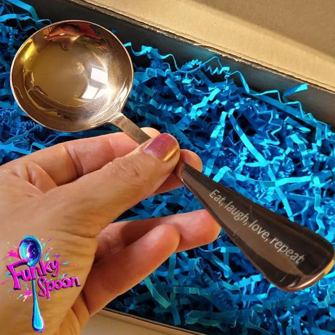 Funky Spoon grawerowana łyżka z afirmacją, Rose Gold 19cm, Eat, Love, Laugh, Repeat by Funky Flavors (funky-spoon-grawerowana-lyzka-z-afirmacja-rose-gold-19cm-eat-love-laugh-repeat)