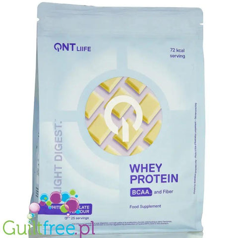 QNT Life Whey Protein White Chocolate - odżywka białkowa z błonnikiem i BCAA, smak Biała Czekolada by QNT (qnt-life-whey-protein-white-chocolate-odzywka-bialkowa-z-blonnikiem-i-bcaa-smak-biala-czekolada)