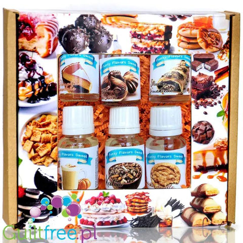 Funky Flavors Sweet 6 x 10ml, Set Testerski Dynia z Makiem by Funky Flavors (funky-flavors-sweet-6-x-10ml-set-testerski-dynia-z-makiem)