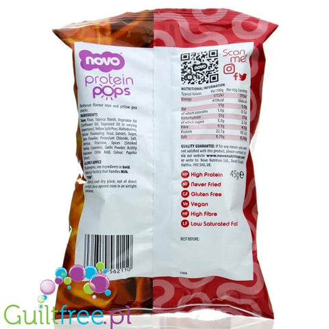 Novo Foods Protein Chips Barbecue - Chipsy Proteinowe BBQ 65% mniej tłuszczu by Novo Easy Protein (Protein Bites) (novo-foods-chipsy-proteinowe-bbq-65-mniej-tluszczu)