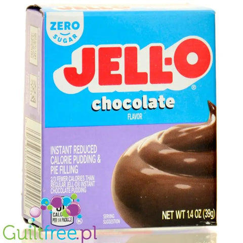 JellO Chocolate Pudding Sugar Free - budyń bez cukru & tłuszczu instant, smak czekoladowy by Jell-O (budyn-czekoladowy-zero-cukru-zero-tluszczu-o-obnizonej-kalorycznosci)