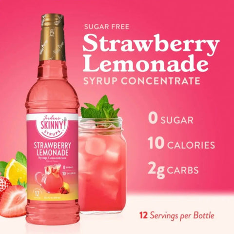 Jordan's Skinny Syrups Strawberry Lemonade - skoncentrowany syrop bez cukru do przygotowania lemoniady by Skinny Mixes Jordan's (jordan-s-skinny-syrups-strawberry-lemonade-skoncentrowany-syrop-bez-cukru-do-przygotowania-lemoniady)