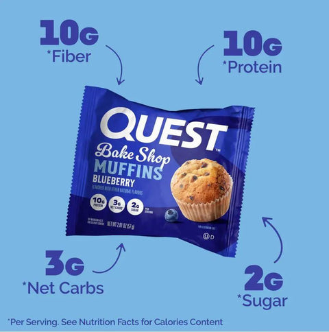 Quest Bakery Shop Blueberry Muffin - jagodowy muffin proteinowy 10g białka by Quest Nutrition (quest-bakery-shop-blueberry-muffin-jagodowy-muffin-proteinowy-10g-bialka)