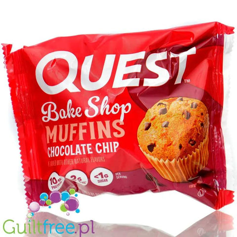 Quest Bakery Shop Chocolate Chip Muffin - muffin proteinowy z kawałkami czekolady 10g białka by Quest Nutrition (quest-bakery-shop-chocolate-chip-muffin-muffin-proteinowy-z-kawalkami-czekolady-10g-bialka)