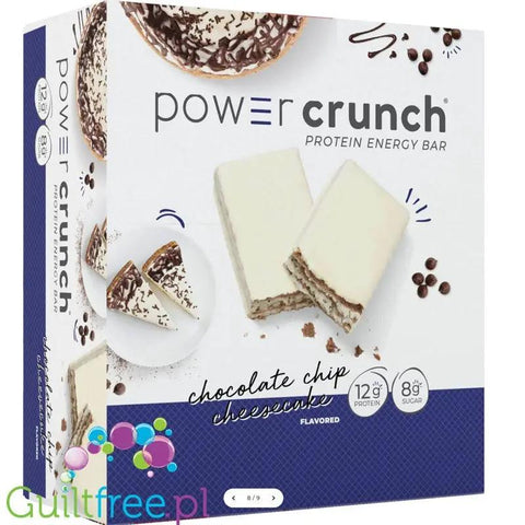 Power Crunch Chocolate Chip Cheesecake PUDEŁKO x 12 SZT - proteinowe wafelki ze stewią by Power Crunch (power-crunch-chocolate-chip-cheesecake-pudelko-x-12-szt-proteinowe-wafelki-ze-stewia)