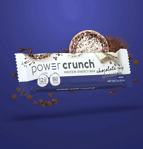 Power Crunch Chocolate Chip Cheesecake PUDEŁKO x 12 SZT - proteinowe wafelki ze stewią by Power Crunch (power-crunch-chocolate-chip-cheesecake-pudelko-x-12-szt-proteinowe-wafelki-ze-stewia)
