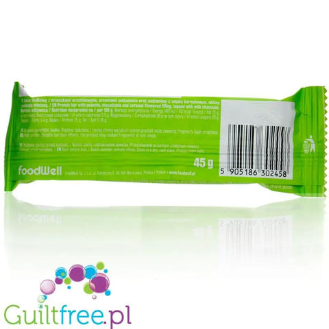 FoodWell Purella Protein Bar Orzeszki w karmelu - baton białkowy z orzechami, karmelem i mleczną czekoladą by Purella Superfoods (Food Well) (foodwell-purella-protein-bar-orzeszki-w-karmelu-baton-bialkowy-z-orzechami-oblany-czekolada)