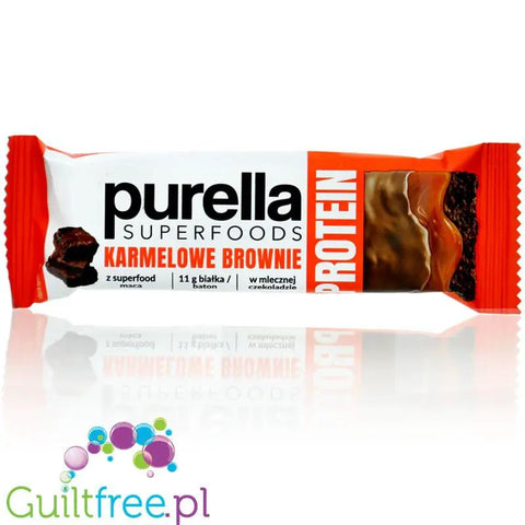 FoodWell Purella Superfood Protein Bar Karmelowe Brownie - baton białkowy czekoladowy z maca oblany czekoladą by Purella Superfoods (Food Well) (foodwell-purella-superfood-protein-bar-karmelowe-brownie-baton-bialkowy-czekoladowy-z-maca-oblany-czekolada)