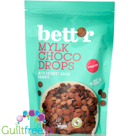 Bett'r Mylk Choco Drops - wegańskie, organiczne kropelki z czekolady z cukrem kokosowym by Bett'r (Smart Organic) (bett-r-mylk-choco-drops-weganskie-organiczne-kropelki-z-czekolady-z-cukrem-kokosowym)