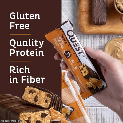 Quest Bar Dipped Chocolate Peanut Butter - baton orzechowy w polewie, 17g białka & 170kcal by Quest Nutrition (quest-bar-dipped-chocolate-peanut-butter-baton-orzechowy-w-polewie-17g-bialka-180kcal)