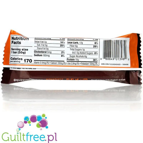 Quest Bar Dipped Chocolate Peanut Butter - baton orzechowy w polewie, 17g białka & 170kcal by Quest Nutrition (quest-bar-dipped-chocolate-peanut-butter-baton-orzechowy-w-polewie-17g-bialka-180kcal)