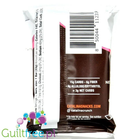 Catalina Crunch Dark Chocolate Cookie Bar, Raspberry - keto batonik ciasteczkowy w czekoladzie z kremem malinowym by Catalina Crunch (catalina-crunch-dark-chocolate-cookie-bar-raspberry-keto-batonik-ciasteczkowy-w-czekoladzie-z-kremem-malinowym)