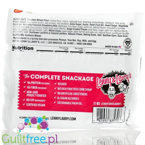 Lenny & Larry Complete Cookie Strawberry Shortcake - wegańskie GIGA ciacho proteinowe 16g białka by Lenny & Larry's (lenny-larry-complete-cookie-strawberry-shortcake-weganskie-giga-ciacho-proteinowe-16g-bialka)