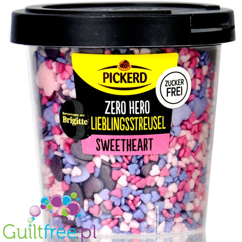Pickerd Dekor Zero Hero Sweetheart - kolorowa posypka 'cukrowa' bez cukru, serduszka fiolet & róż by Pickerd (pickerd-dekor-zero-hero-sweetheart-kolorowa-posypka-cukrowa-bez-cukru-serduszka-fiolet-roz)