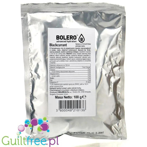 Bolero Drink XXL Blackcurrant (Czarna Porzeczka) 100g - proszek do napojów i deserów ze stewią bez cukru, mix na 20 litrów by Bolero Drink (bolero-drink-xxl-blackcurrant-czarna-porzeczka-100g-proszek-do-napojow-i-deserow-ze-stewia-bez-cukru-mix-na-20-litrow)