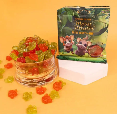 Pandy Candy Musse & Helium, Tutti Frutti - kwaśne błonnikowe żelki bez cukru 45% mniej kalorii by Pandy Protein (pandy-candy-musse-helium-tutti-frutti-kwasne-blonnikowe-zelki-bez-cukru-45-mniej-kalorii)