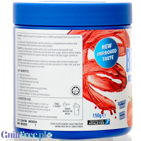 Applied Clear Beef XP Clear Beef Protein Strawberry & Raspberry - białko wołowe, odżywka proteinowa bez mleka 92% białka by Applied Nutrition (applied-clear-beef-xp-clear-beef-protein-strawberry-raspberry-bialko-wolowe-odzywka-proteinowa-bez-mleka-92-bialka)