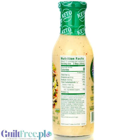 Walden Farms Keto Dressing, Chipotle Ranch - pikantny sos sałatkowy zero kukchni meksykańskiej by Walden Farms (walden-farms-meksykanski-dressing-farmerski-zero-kalorii)