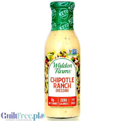 Walden Farms Keto Dressing, Chipotle Ranch - pikantny sos sałatkowy zero kukchni meksykańskiej by Walden Farms (walden-farms-meksykanski-dressing-farmerski-zero-kalorii)