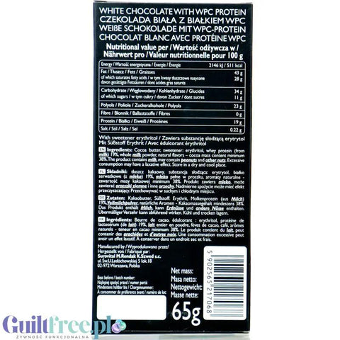 Raw Cocoa 19% Protein White Chocolate - proteinowa biała czekolada bez cukru słodzona erytrytolem by COCOA RAW (raw-cocoa-19-protein-white-chocolate-proteinowa-biala-czekolada-bez-cukru-slodzona-erytrytolem)