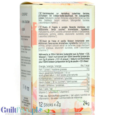 InStick Strawberry Vanilla - rozpuszczalna saszetka smakowa do deserów i napojów bez cukru, 12 saszetek, Truskawka z Wanilia by INSTICK (instick-strawberry-vanilla-rozpuszczalna-saszetka-smakowa-do-deserow-i-napojow-bez-cukru-12-saszetek-truskawka-z-wanilia)