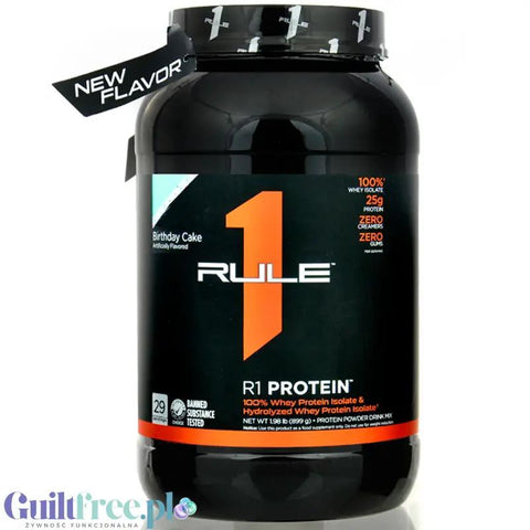 Rule1 R1 Protein Birthday Cake 0,9KG - beztłuszczowa odżywka białkowa WPI & WPH by Rule1 (Rule One Proteins) (rule1-r1-protein-birthday-cake-09kg-beztluszczowa-odzywka-bialkowa-wpi-wph)