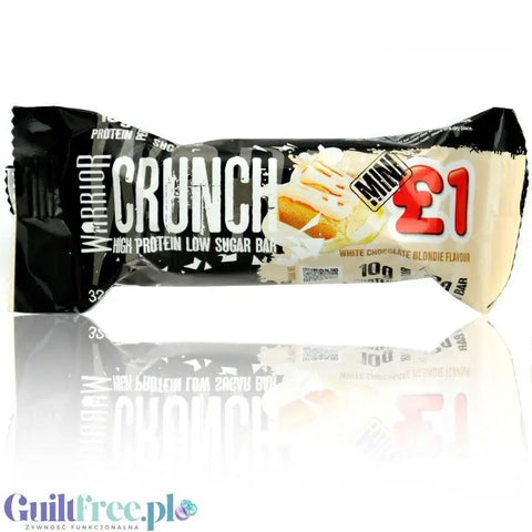 Warrior Crunch Mini White Chocolate Blondie - batonik proteinowy 10g białka & 120kcal, Karmelizowana Biała Czekolada & Karmel by Warrior Crunch (warrior-crunch-mini-white-chocolate-blondie-batonik-proteinowy-10g-bialka-120kcal-karmelizowana-biala-czekolada-karmel)