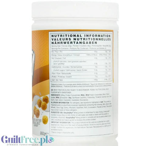 Naughty Boy Whey Protein Peanut Butter Cereal Milk 900g - gęsta odżywka białkowa WPI, WPC & MPC by Naughty Boy (naughty-boy-whey-premium-protein-peanut-butter-cereal-milk-900g-gesta-odzywka-bialkowa-wpi-wpc-mpc)