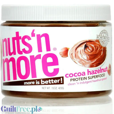 Nuts 'N More Hazelnut Cocoa - masło laskowe 25% białka z WPI, ksylitolem i ciemną czekoladą by Nuts'n more (nuts-n-more-hazelnut-cocoa-maslo-laskowe-25-bialka-z-wpi-ksylitolem-i-ciemna-czekolada)