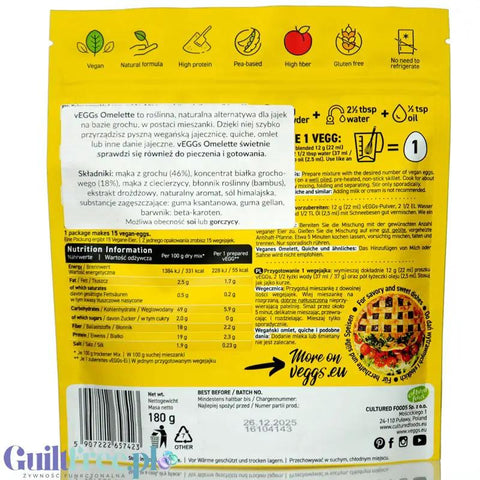 vEGGs Plant Omlette - roślinny zamiennik jaj do omletu, jajecznicy i innych dań jajecznych by Cultured Foods (veggs-omlette-roslinny-zamiennik-jaj-do-omletu-jajecznicy-i-innych-dan-jajecznych)