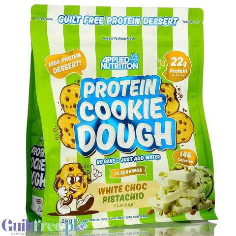 Applied Nutrition Protein Cookie Dough White Choc Pistachio - proteinowa masa ciasteczkowa z białą czekoladą 146kcal, 21g białka by Applied Nutrition (applied-nutrition-protein-cookie-dough-white-choc-pistachio-proteinowa-masa-ciasteczkowa-z-biala-czekolada-146kcal-21g-bialka)