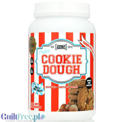 Adonis Cookie Dough Casein Protein, Double Choc Hazelnut 1kg - proteinowa masa ciasteczkowa z czekoladą, 21g białka & 141kcal by Adonis Gear (adonis-cookie-dough-casein-protein-double-choc-hazelnut-1kg-proteinowa-masa-ciasteczkowa-z-czekolada-21g-bialka-141kcal)