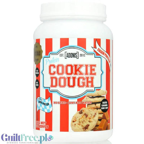 Adonis Cookie Dough Casein Protein, Salted Caramel Choc Chip 1kg - proteinowa masa ciasteczkowa z czekoladą by Adonis Gear (adonis-cookie-dough-casein-protein-salted-caramel-choc-chip-1kg-proteinowa-masa-ciasteczkowa-z-czekolada)