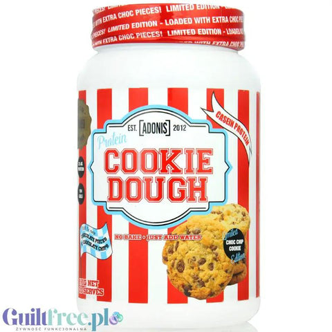 Adonis Cookie Dough Casein Protein, Choc Chip Cookie 1kg - kazeinowa masa ciasteczkowa, edycja limitowana z extra czekoladą by Adonis Gear (adonis-cookie-dough-casein-protein-choc-chip-cookie-1kg-kazeinowa-masa-ciasteczkowa-z-extra-czekolada)