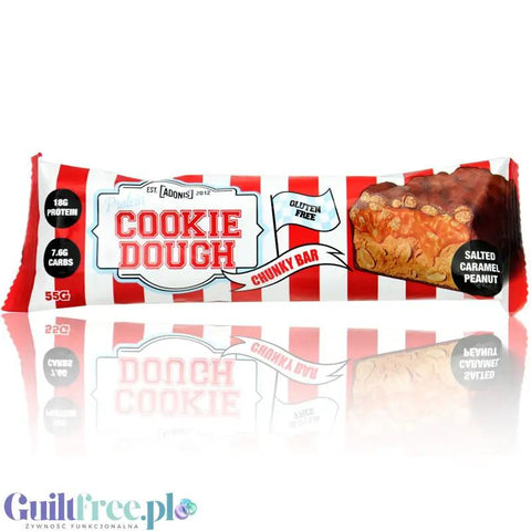 Adonis Cookie Dough Chunky Bar, Salted Caramel Peanut - proteinowy baton z kazeiną 18,1g białka & 205kcal by Adonis Gear (adonis-cookie-dough-chunky-bar-salted-caramel-peanut-proteinowy-baton-181g-bialka-205kcal)