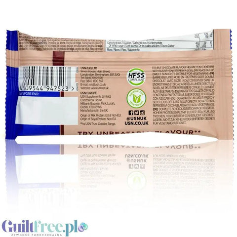 USN Trust Protein Cookie Bar Double Chocolate - mocno czekoladowe ciacho proteinowe 15g białka by USN (Ultimate Sports Nutrition) (usn-trust-protein-cookie-bar-double-chocolate-mocno-czekoladowe-ciacho-proteinowe-15g-bialka)