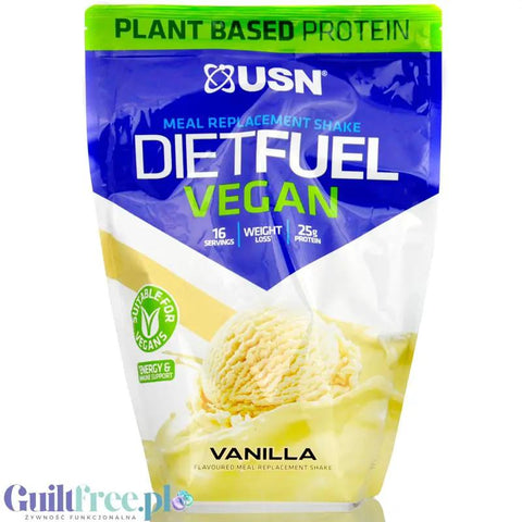 USN DietFuel Vegan Protein Meal Replacement Vanilla - wegański koktajl białkowy, substytut posiłku na redukcji by USN (Ultimate Sports Nutrition) (usn-dietfuel-vegan-protein-meal-replacement-vanilla-weganski-koktajl-bialkowy-substytut-posilku-na-redukcji)